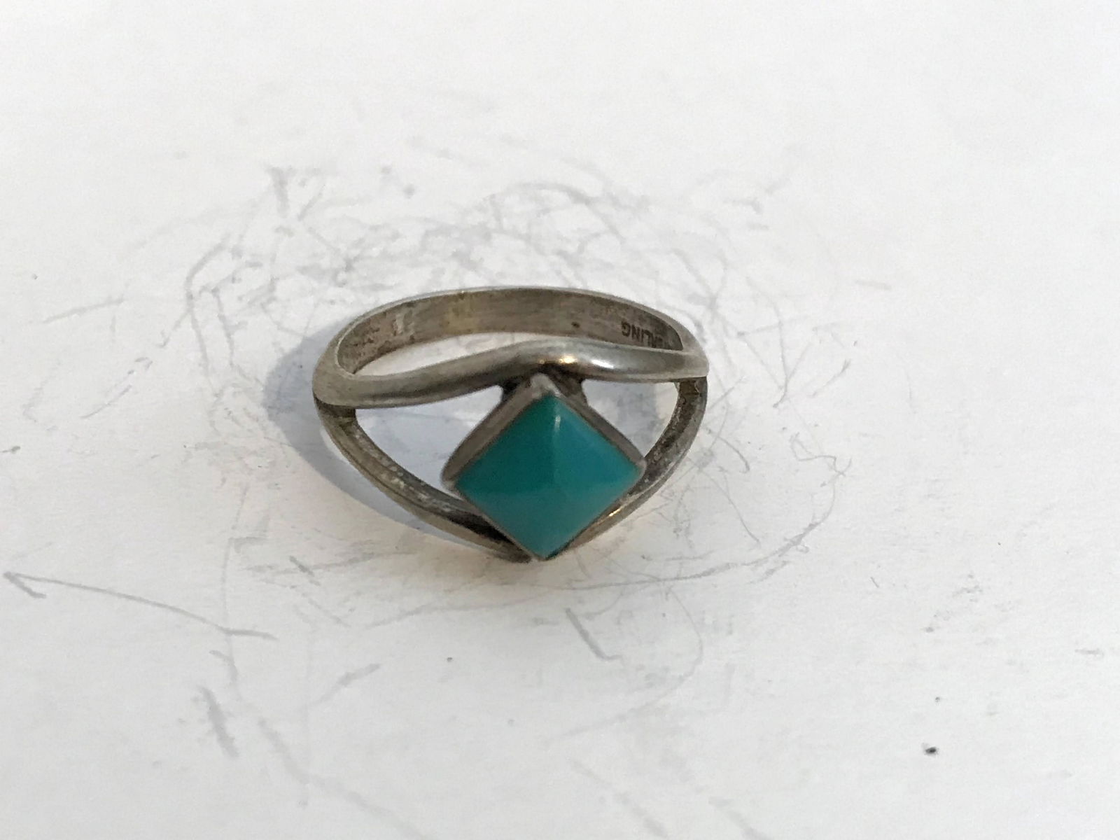 Vintage Navajo Ring - Sterling Silver and Turquoise 6.5 (1 of 4)