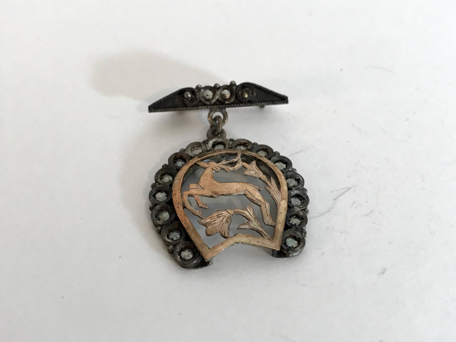 Vintage Sterling Silver Marcasite Deer Brooch: Vintage Sterling Silver Marcasite Deer Brooch Please view all photos as they are part of the description and condition of this Item, Feel free to contact me with questions or picture requests! Used It