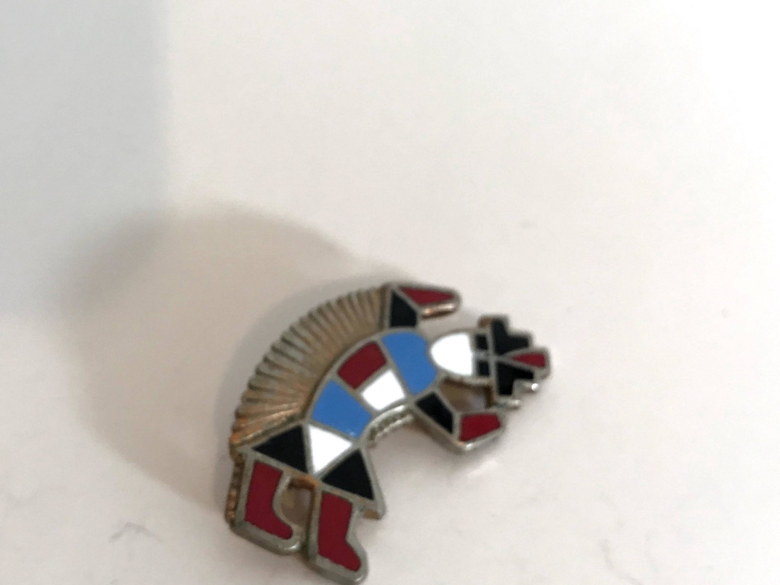 Vintage Hopi Metal Enamel Brooch 1 5/8? (1 of 3)