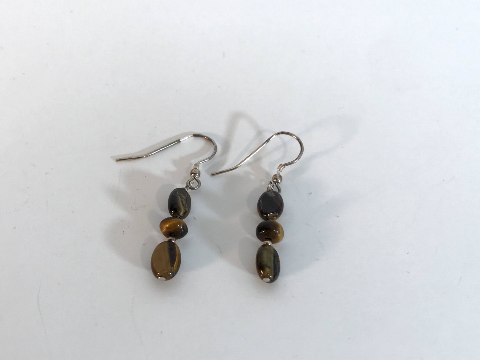 Vintage Sterling Silver Tigers Eye Earrings (1 of 3)