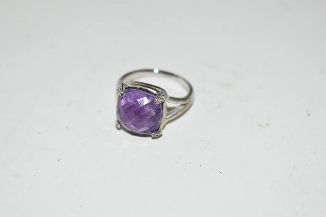 Vintage Sterling Silver Amethyst Ring 7 (1 of 3)