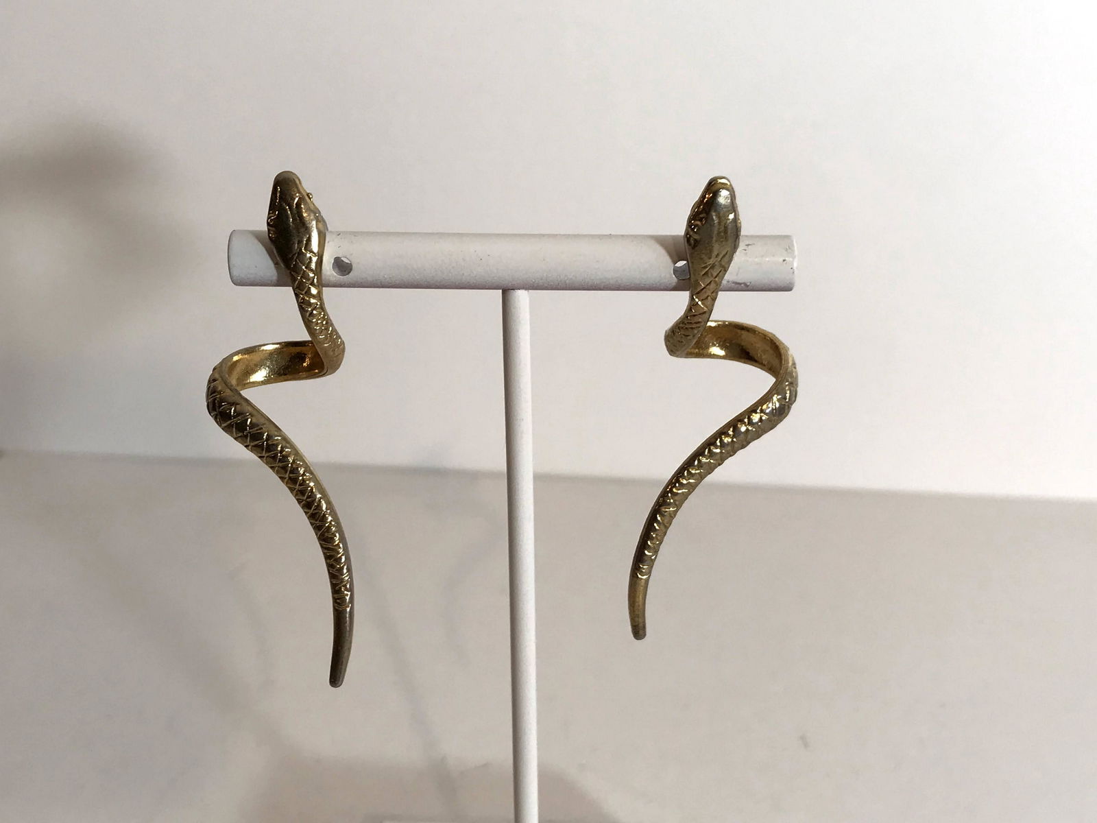 Vintage Gold Tone Snake Post Earrings (1 of 5)