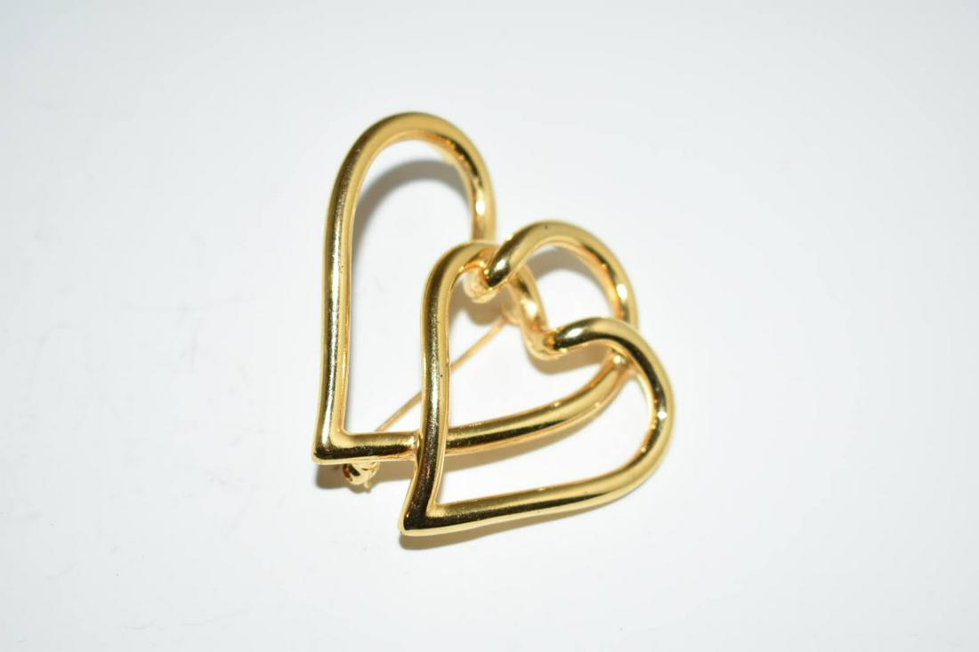 Vintage AK double heart Brooch (1 of 3)