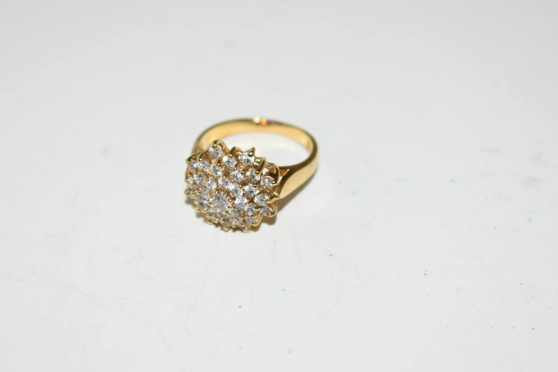 Vintage Sterling Silver Rhinestone Ring 6.8 (1 of 3)
