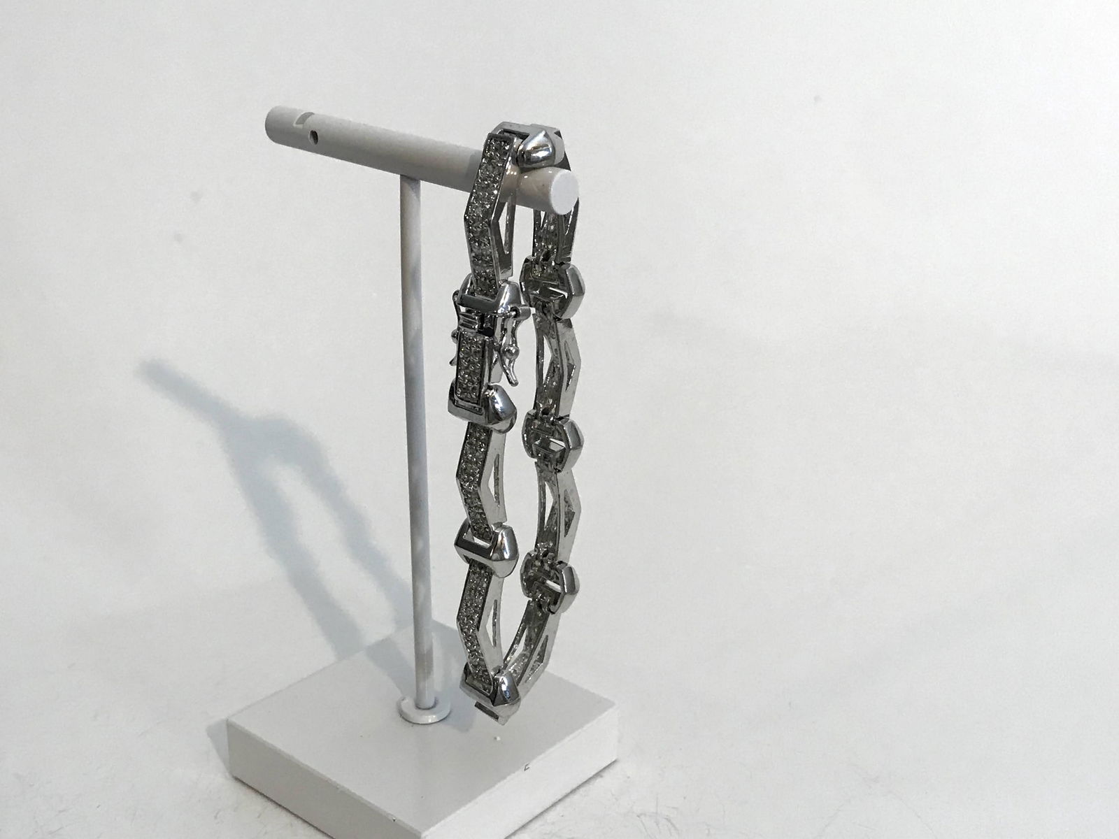 Vintage Sterling Silver Rhinestone Bracelet 2 1/4? (1 of 4)