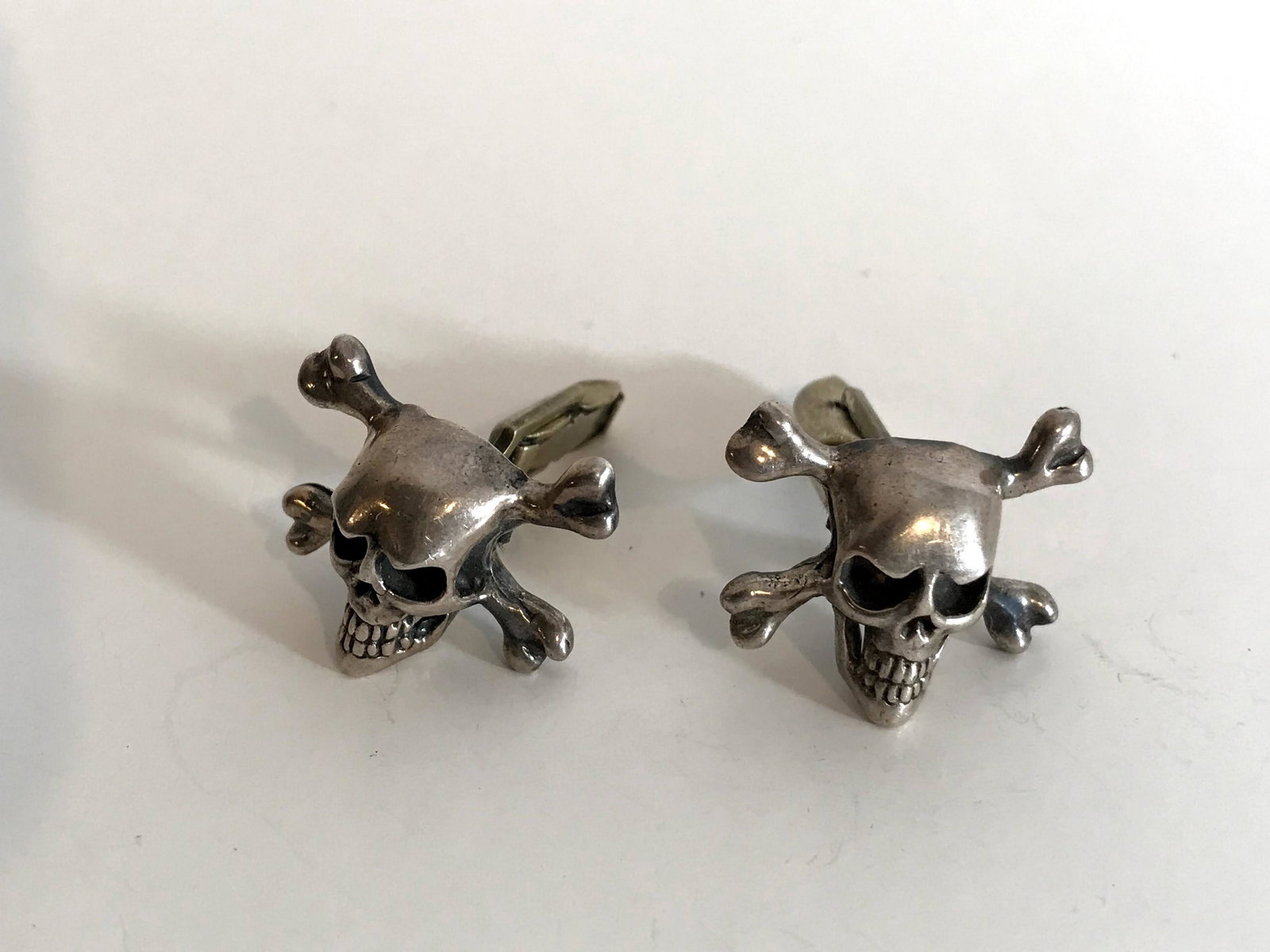 Vintage Sterling Silver Skull Cufflinks (1 of 4)