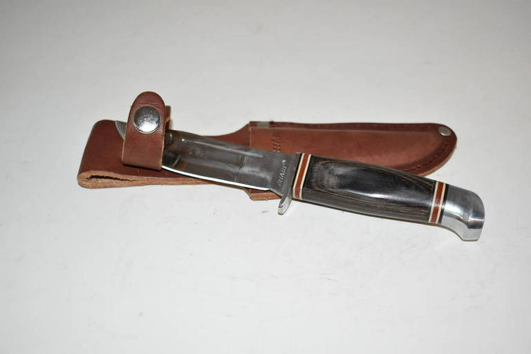 Vintage Sharp Brand Fixed Blade Hunting Knife & Leather Jan 02, 2022