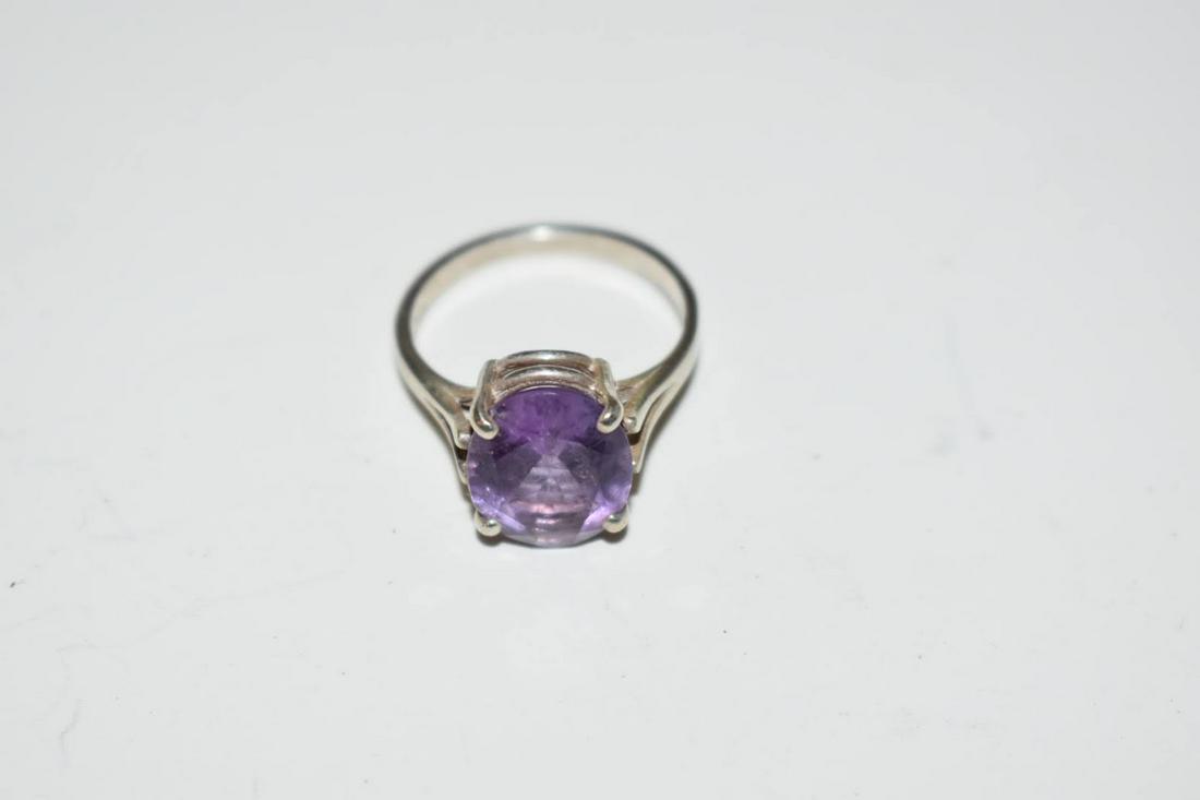 Vintage Amethyst Sterling Silver Ring sz 7.4 (1 of 5)
