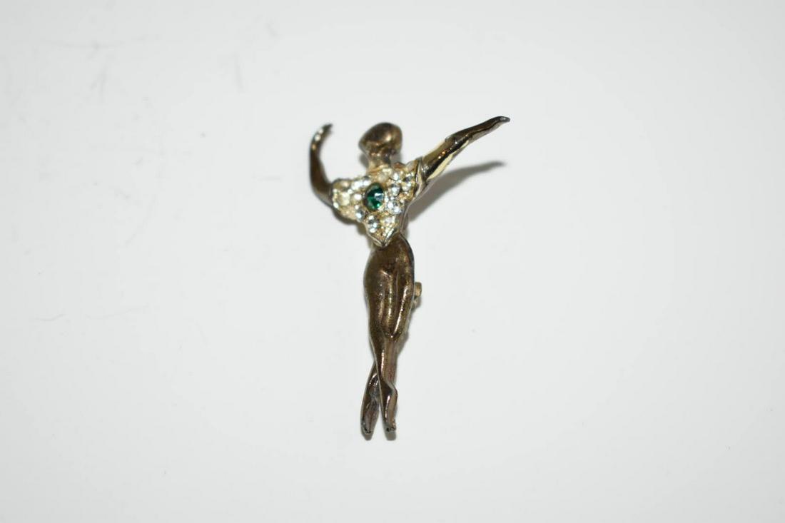 1950s vintage Marcel Boucher Male Ballerina brooch pin: 1950s vintage Marcel Boucher Male Ballerina brooch pin book piece green unsigned Please view all photos as they are part of the description and condition of this Item, Feel free to contact me with que
