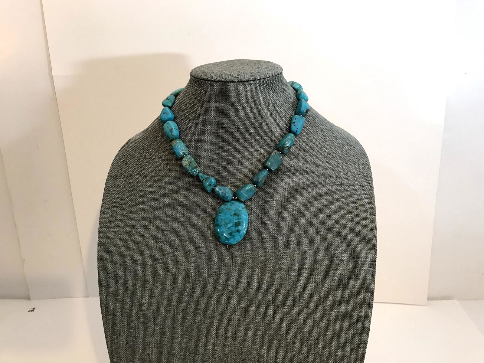 Barse Sterling Turquoise Necklace 15" (1 of 3)