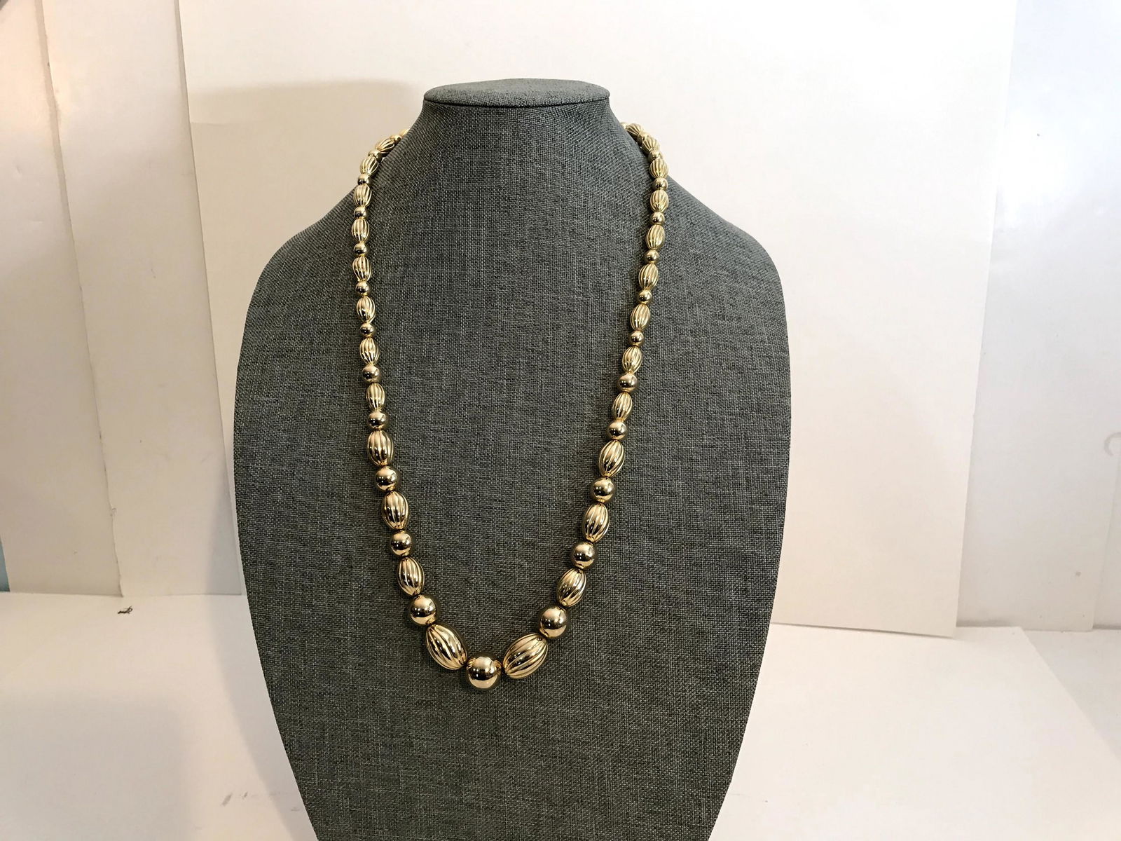 Vintage Korea Silvertone Beaded 26" Necklace (1 of 3)