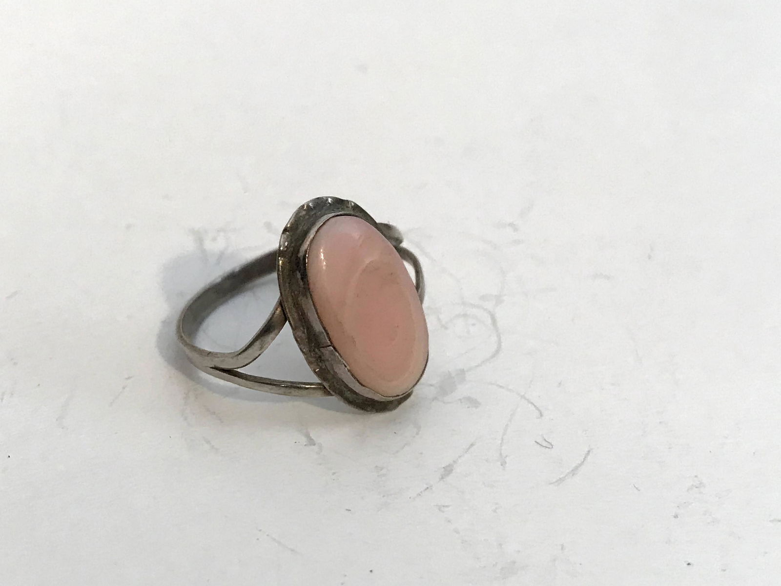 Vintage Sterling Silver Pink Ring 7 (1 of 3)