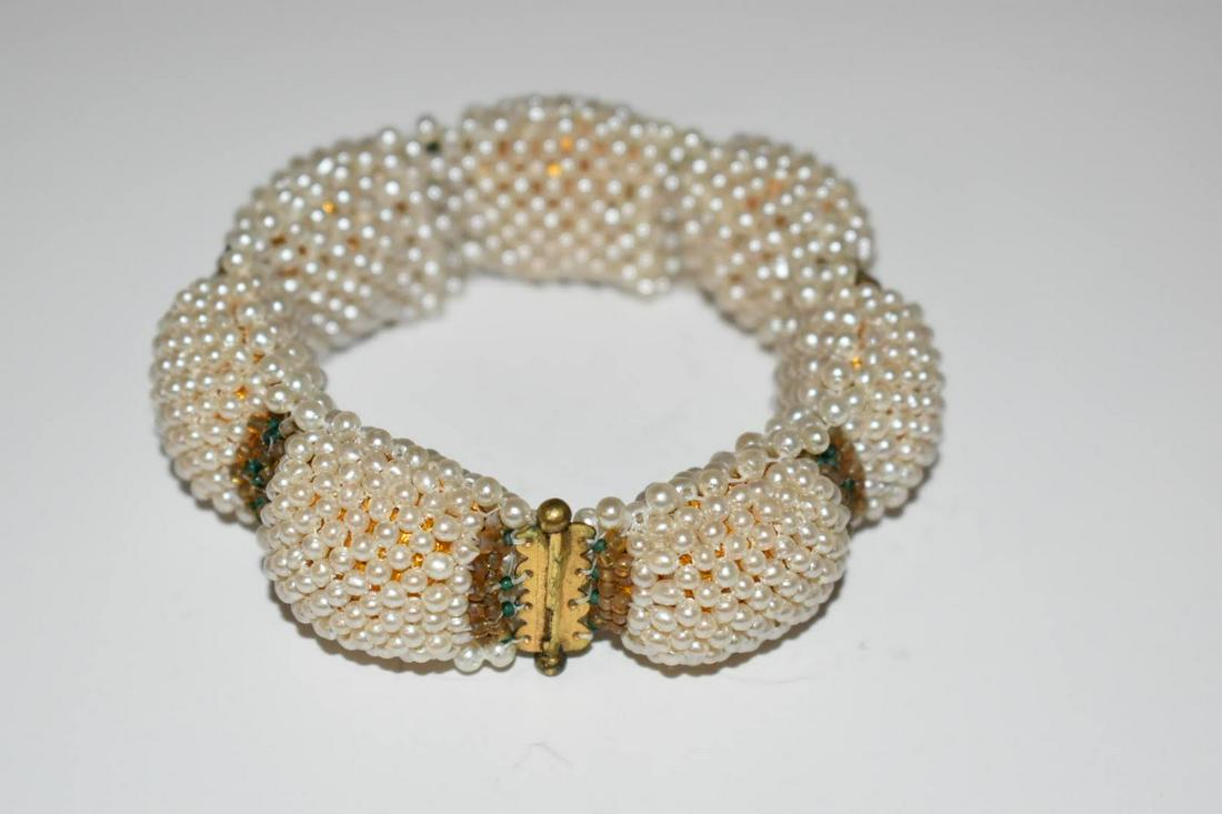 Vintage Thick Pearl Bracelet 2" Old One (1 of 4)