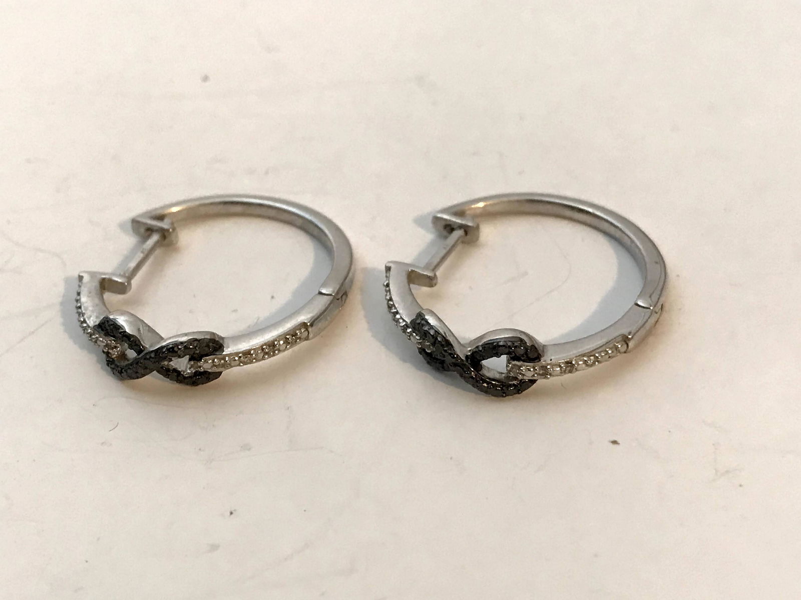 Marcasite Figure 8 Sterling Silver Post Dangle Earrings (1 of 4)