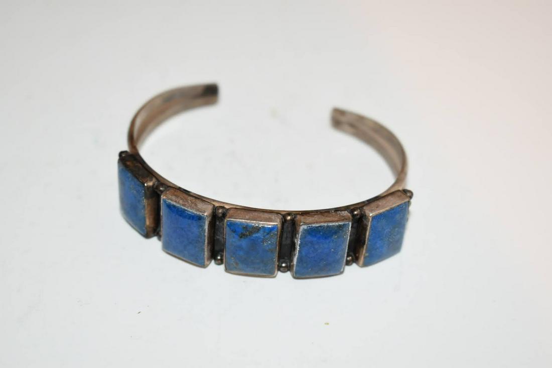 Native American Sterling Silver Zuni Turquoise Cuff (1 of 4)