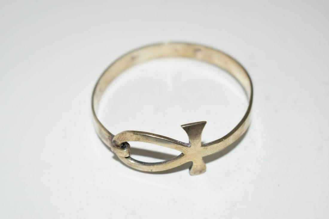 VTG Sterling Silver Egyptian Ankh Cross Bracelet Hook & (1 of 4)