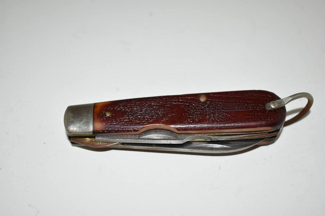 Vintage Craftsman Model 9560 Electrician Folding Pocket: Vintage Craftsman Model 9560 Electrician Folding Pocket Knife Brown Delrin Please view all photos as they are part of the description and condition of this Item, Feel free to contact me with questions