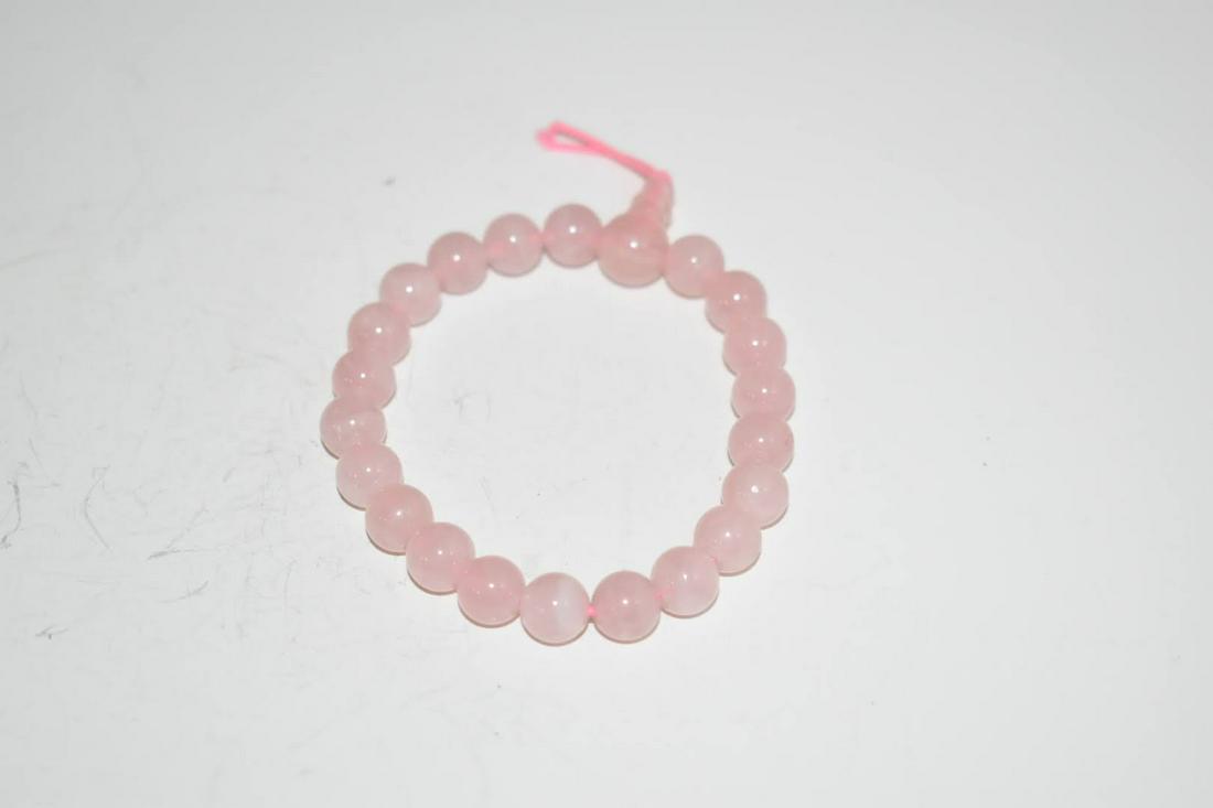 Vintage Pink Amethyst Beaded Bracelet stretch (1 of 3)