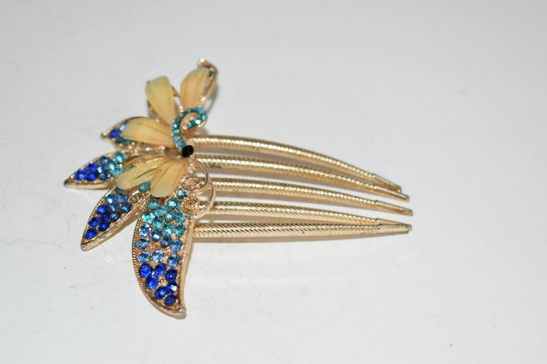 Vintage Large Rhinestone Hair Pin Rhinestone missing (1 of 3)