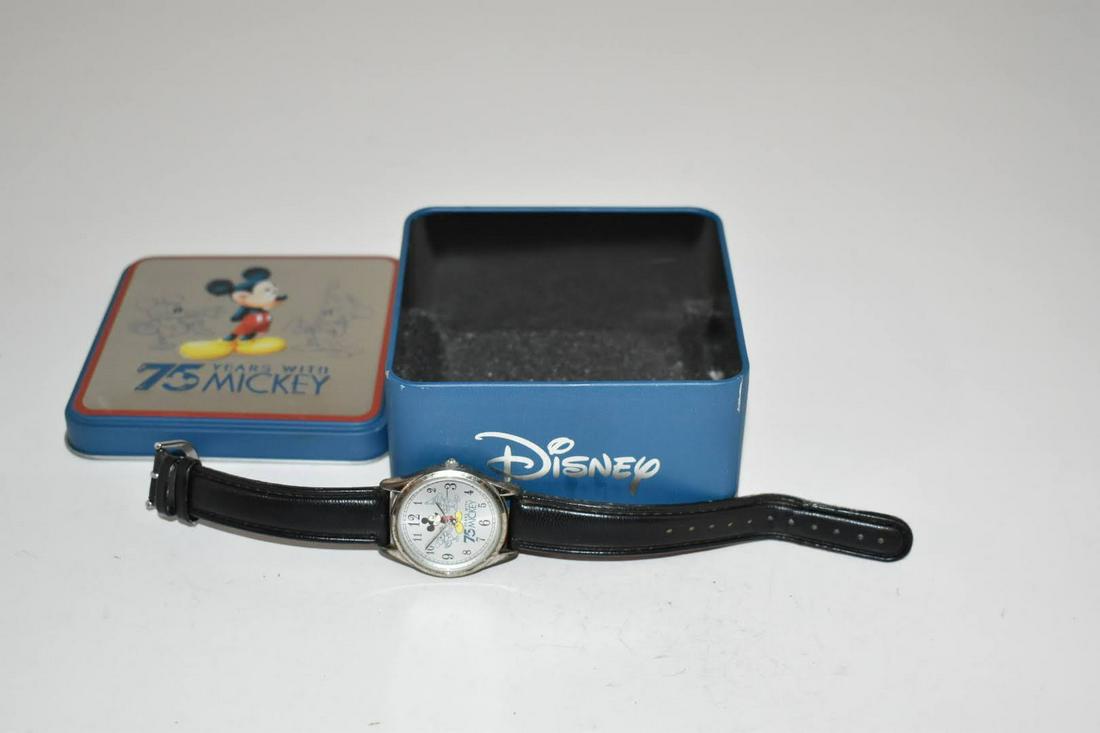 Vintage Micky Mouse 75 Years Watch working with tin: Vintage Micky Mouse 75 Years Watch working with tin Please view all photos as they are part of the description and condition of this Item, Feel free to contact me with questions or picture requests! U