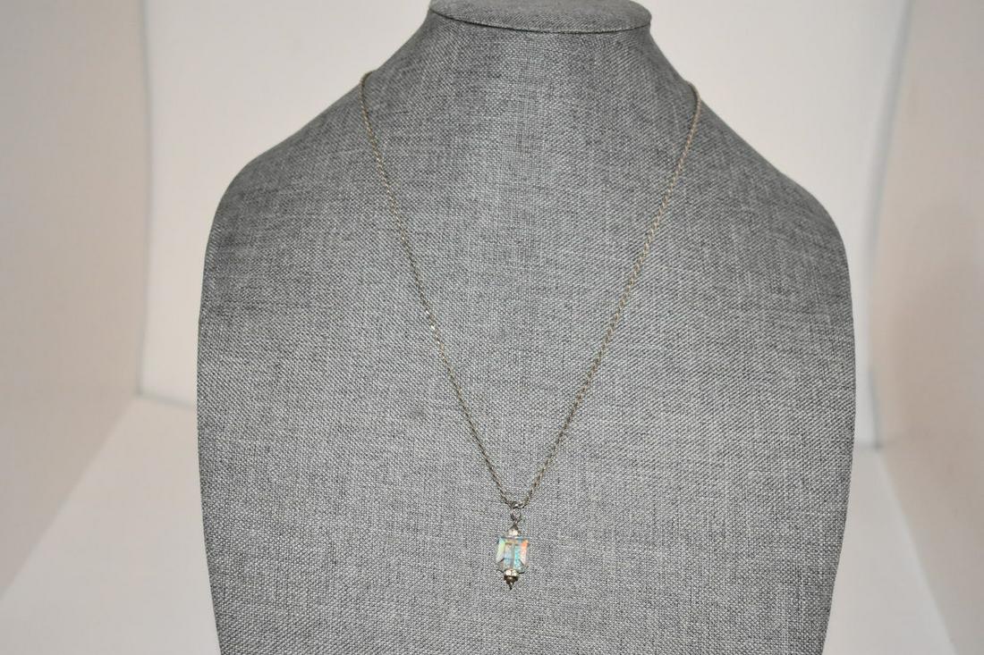 Vintage Sterling Silver Swarovski Necklace Pendant 23" (1 of 3)