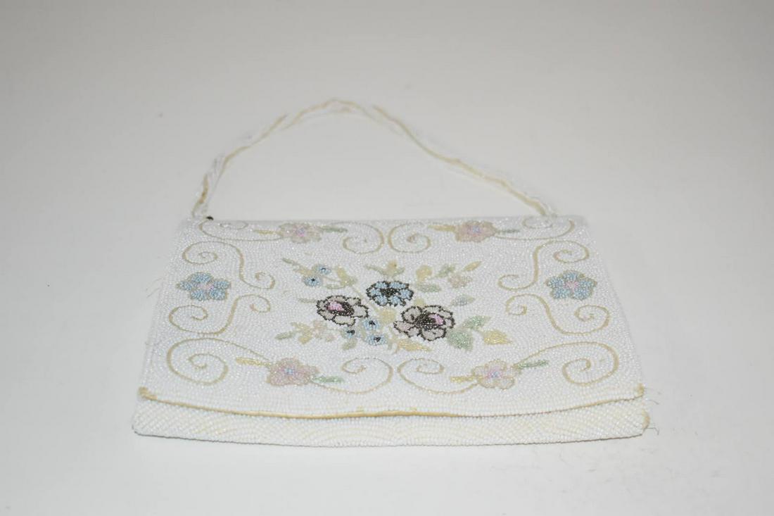 Vintage France Glass Micro Beaded Handbag Purse (1 of 4)