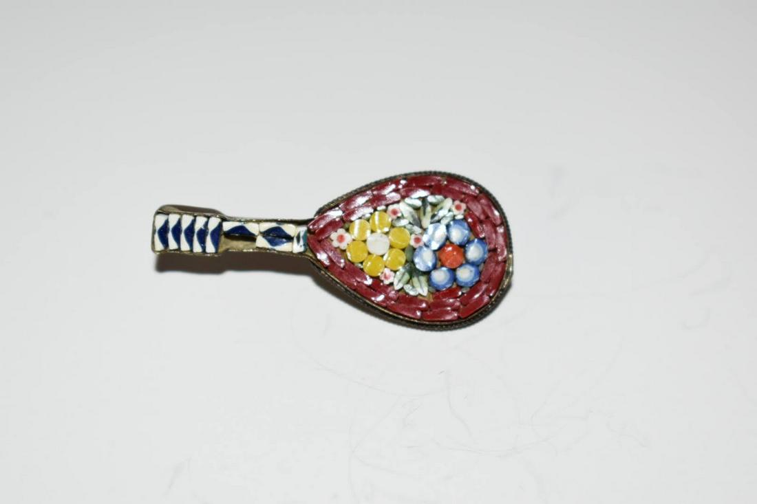 Italian Mosaic Inlay Mandolin Banjo Flower Pin Brooch (1 of 4)
