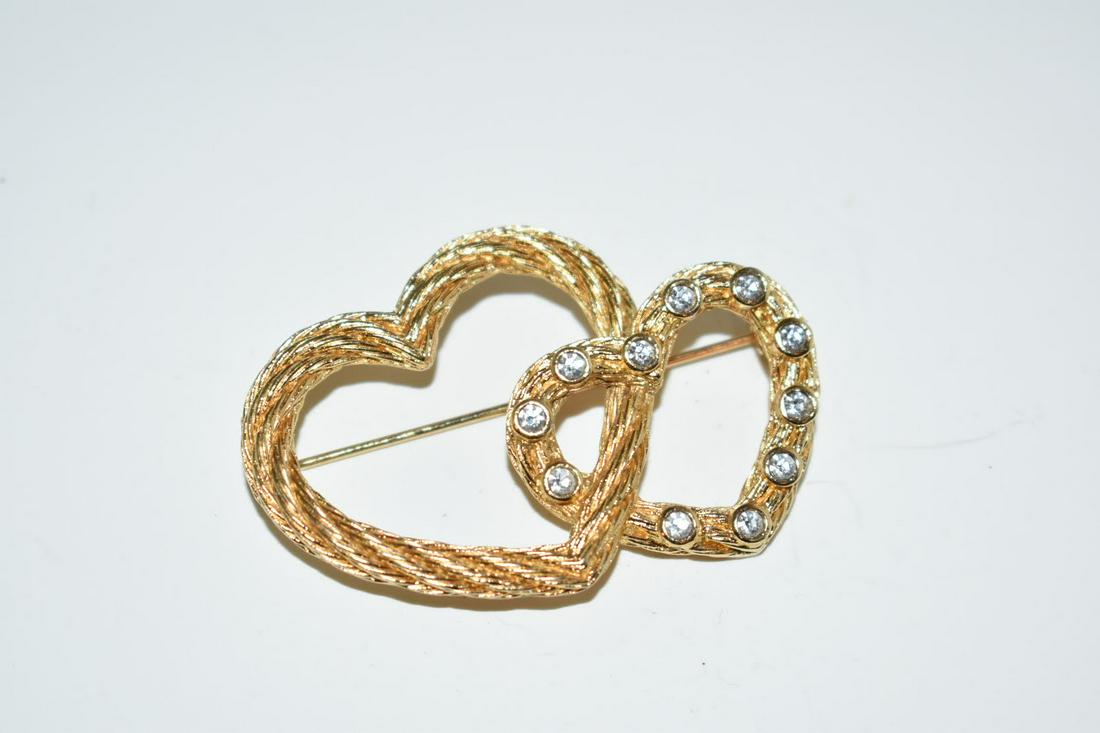 Vintage Chr. Dior Double Heart Brooch (1 of 3)