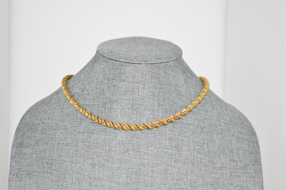 Vintage Napier Gold Tone Choker Rope Necklace 12
