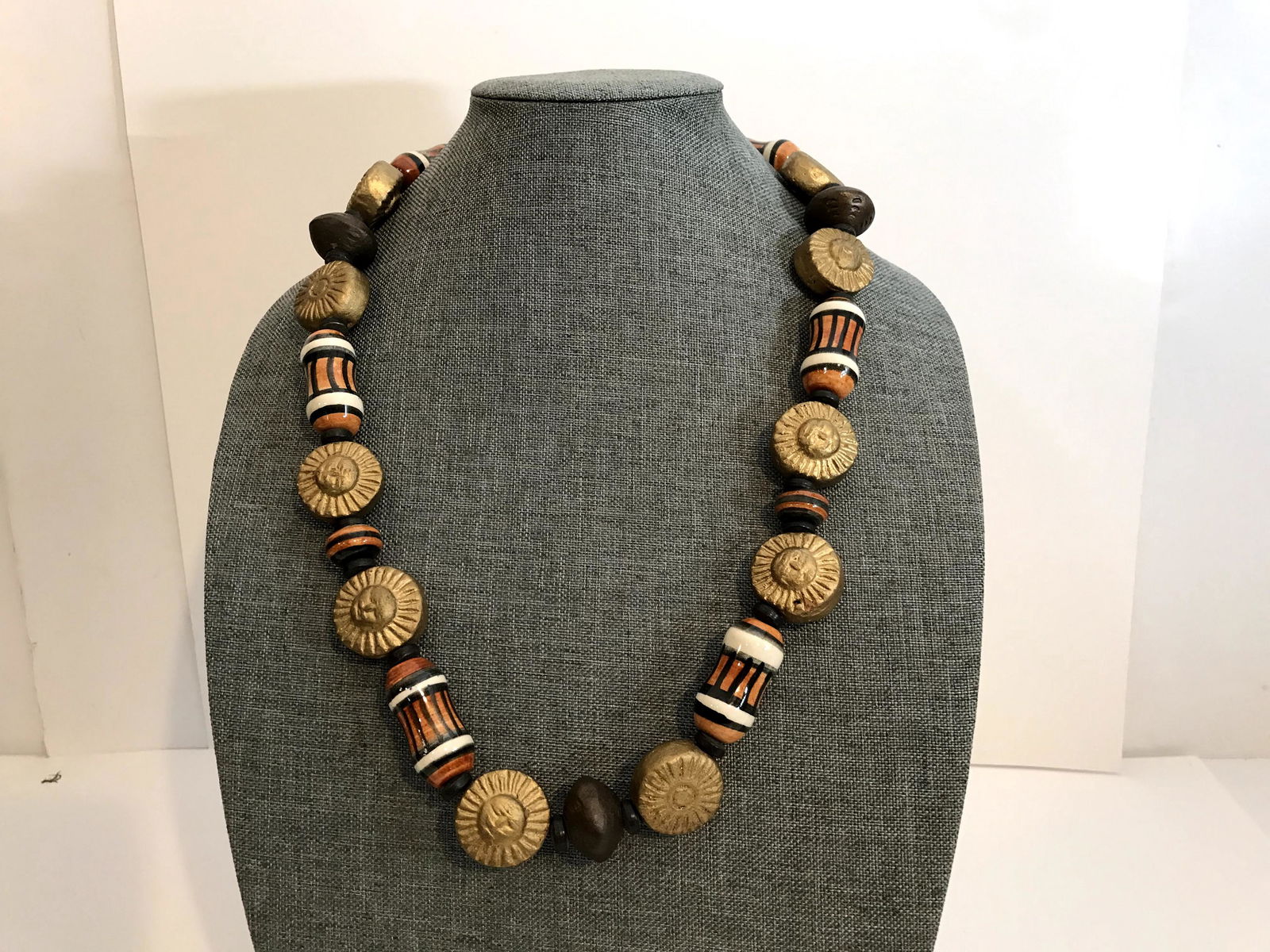 Large Mexican Style Vintage Beaded 24" Necklace (1 of 3)