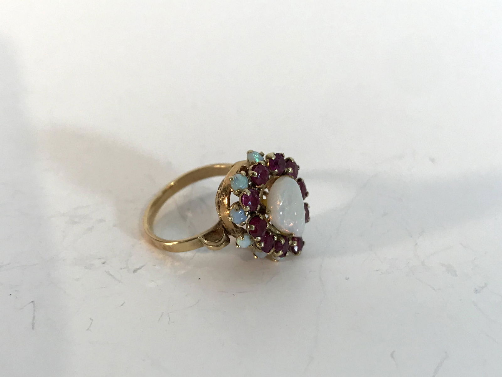 Vintage 14k Gold Opal Sapphire Ring-Gemstone size 5 (1 of 6)