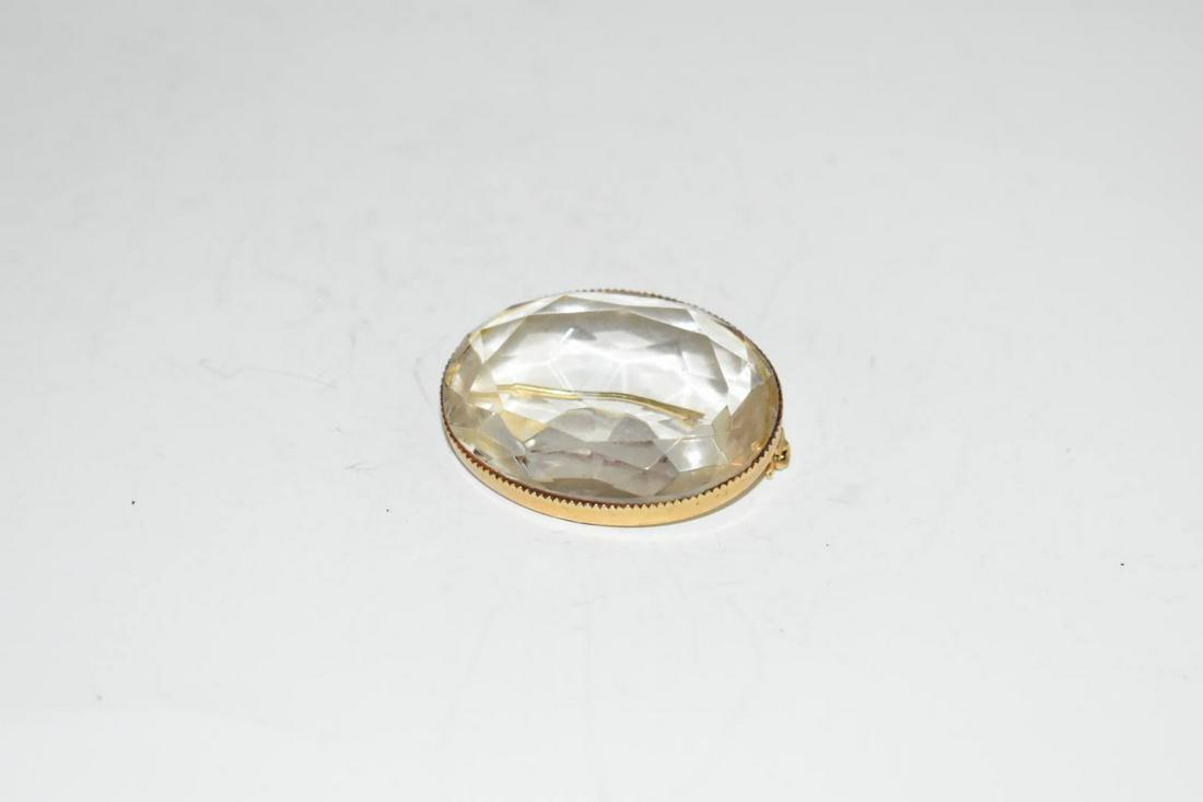 Vintage JUDITH GREEN Rhinestone Pin Brooch Gold Tone (1 of 3)