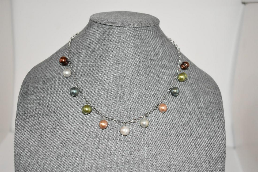 Vintage Sterling Silver Beaded Necklace 19" (1 of 3)