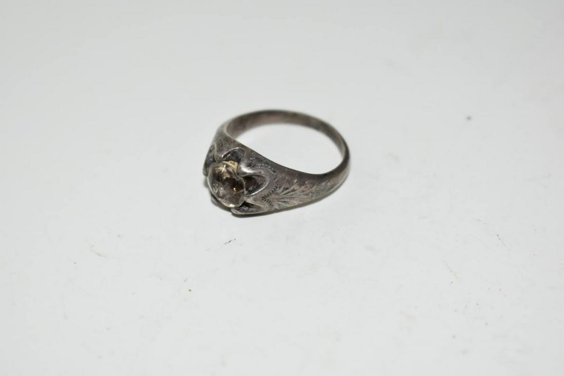 Vintage Sterling Silver Rhinestone Ring 9.9 (1 of 3)