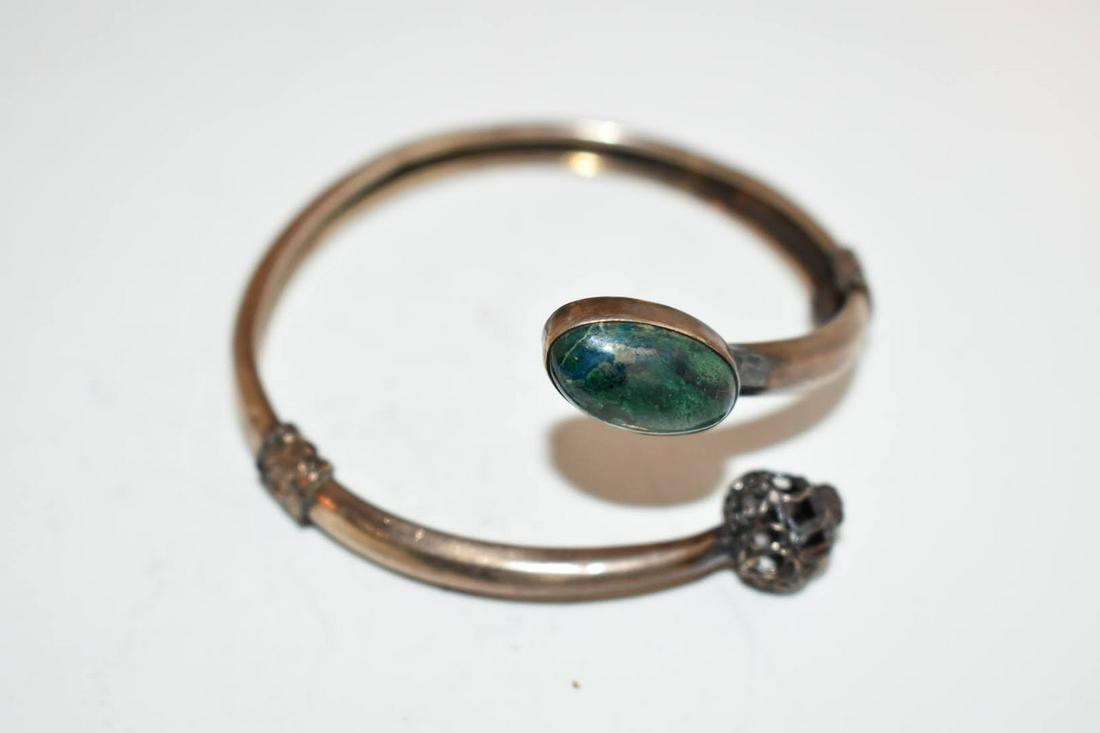 Vintage Israel Sterling Silver Turquoise twist Bracelet (1 of 3)