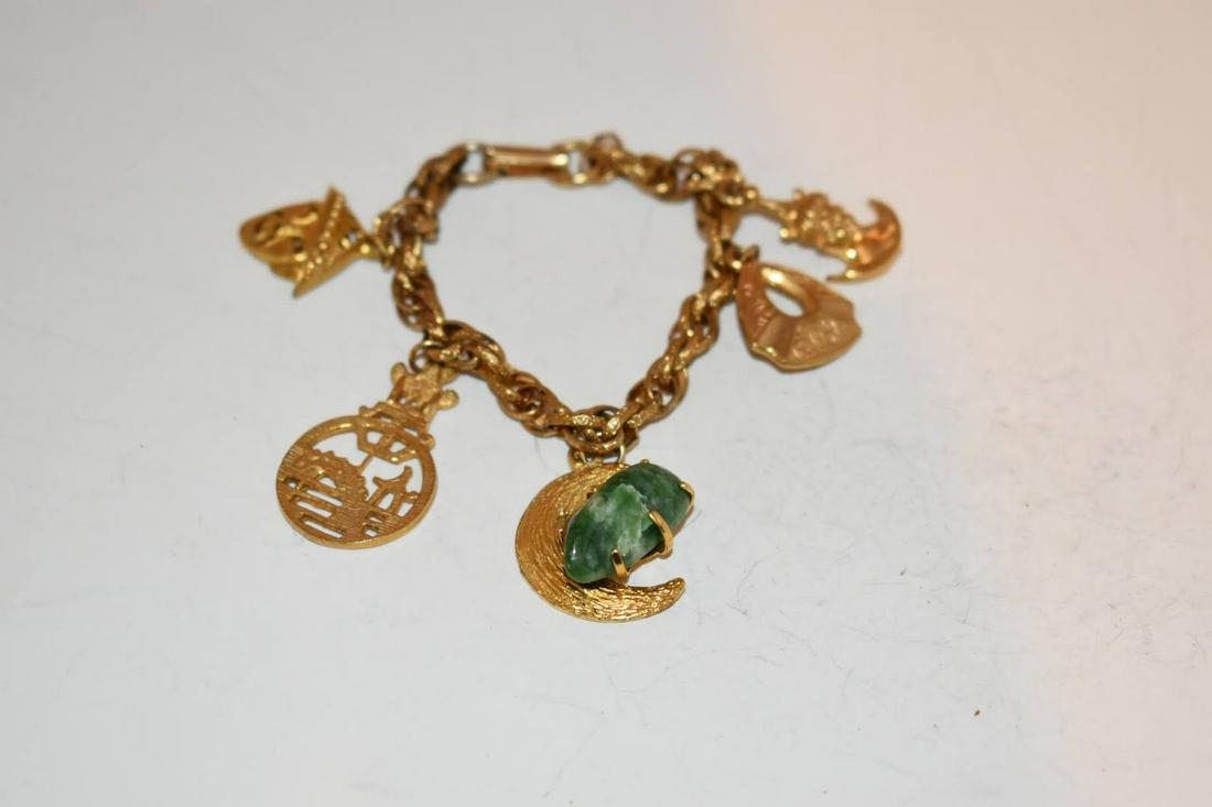 Vintage gold Tone BSK Charm Bracelet 2 1/8" (1 of 3)