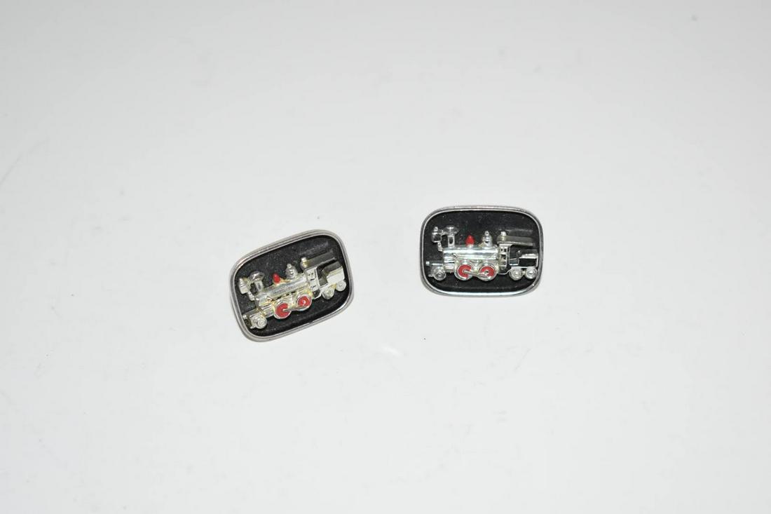 Vintage Mens swank train cufflinks (1 of 3)