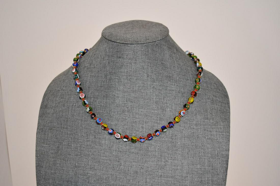 vintage cloisonne beaded necklace 20"" Nice!!! Heavy: vintage cloisonne beaded necklace 20"" Nice!!! Heavy Please view all photos as they are part of the description and condition of this Item, Feel free to contact me with questions or picture requests! 