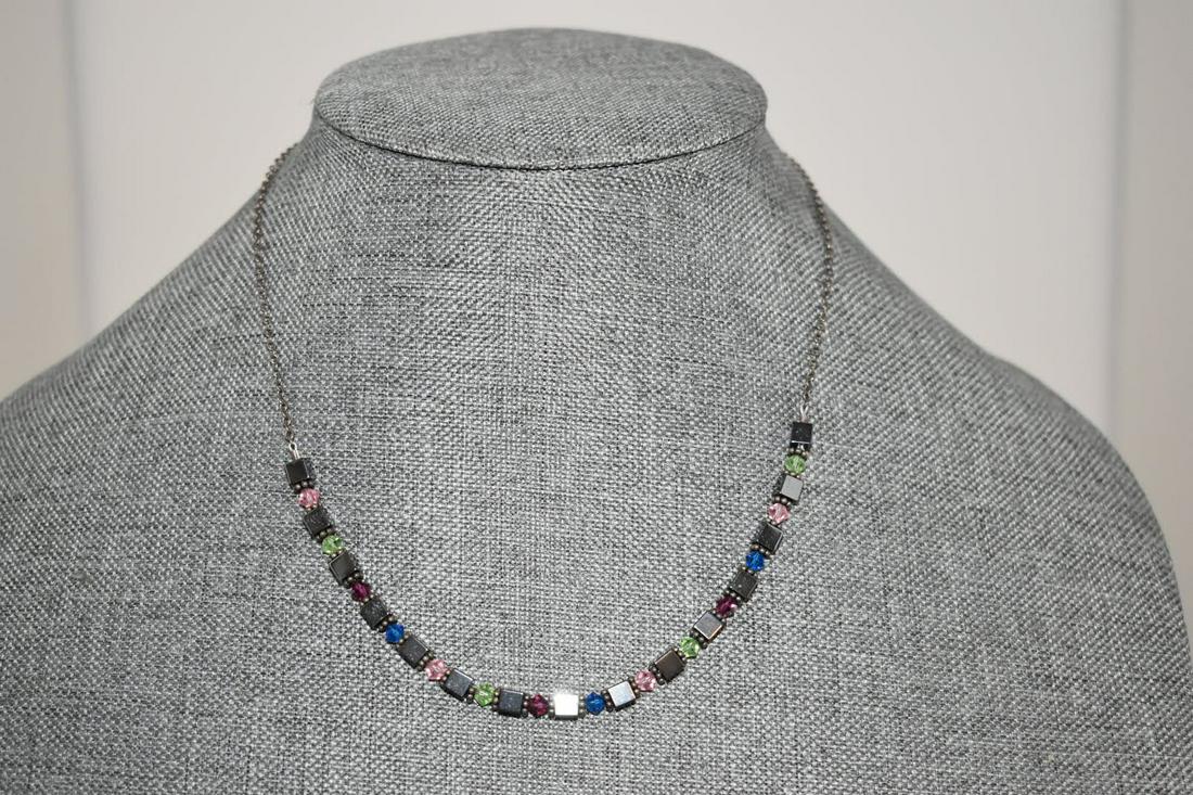 Vintage Sterling Silver swarovski necklace 16" choker: Vintage Sterling Silver swarovski necklace 16" chokerPlease view all photos as they are part of the description and condition of this Item, Feel free to contact me with questions or picture requests! 