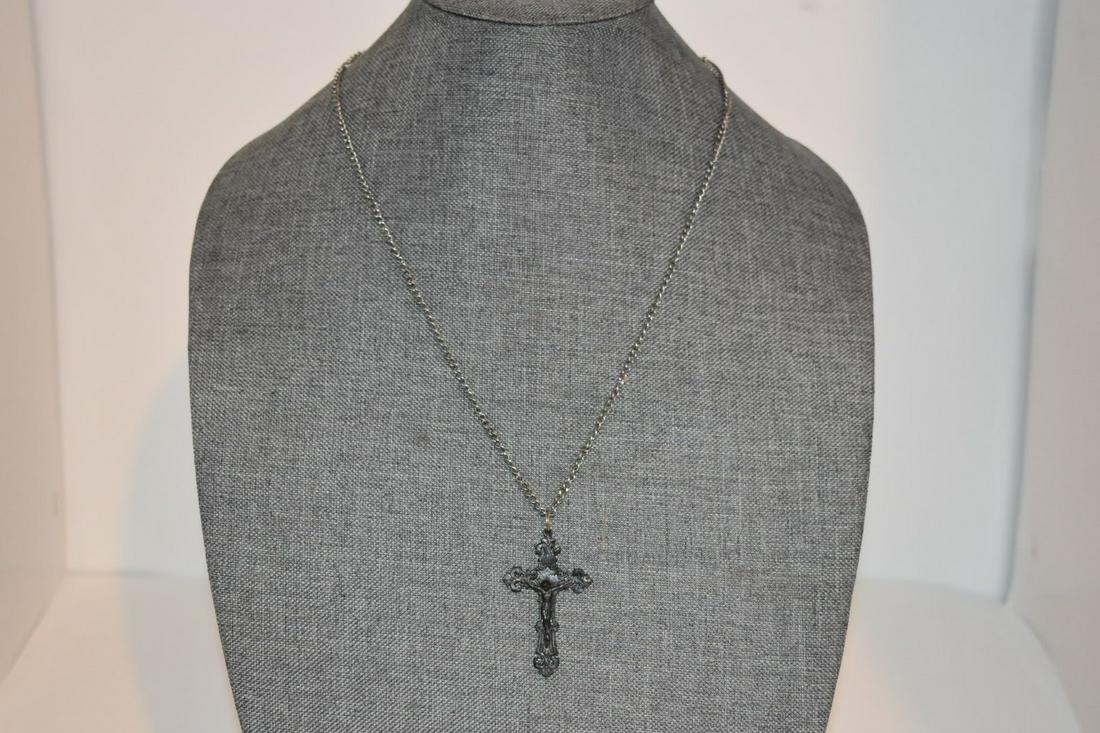 Vintage Sterling Silver Cross Pendant signed by Lumin (1 of 3)