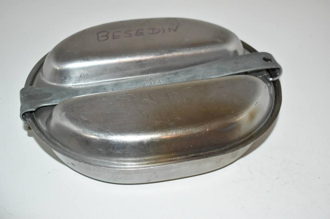 US WWll WW2 Era Mess Kit Marked U.S. , M.A..Co 1944 (1 of 3)