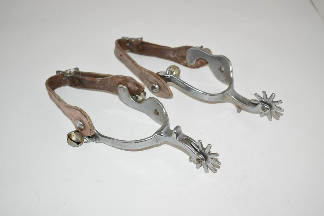 Pair Of Vintage Horse Riding Spurs w/ Leather Straps: Pair Of Vintage Horse Riding Spurs w/ Leather Straps Please view all photos as they are part of the description and condition of this Item, Feel free to contact me with questions or picture requests! 