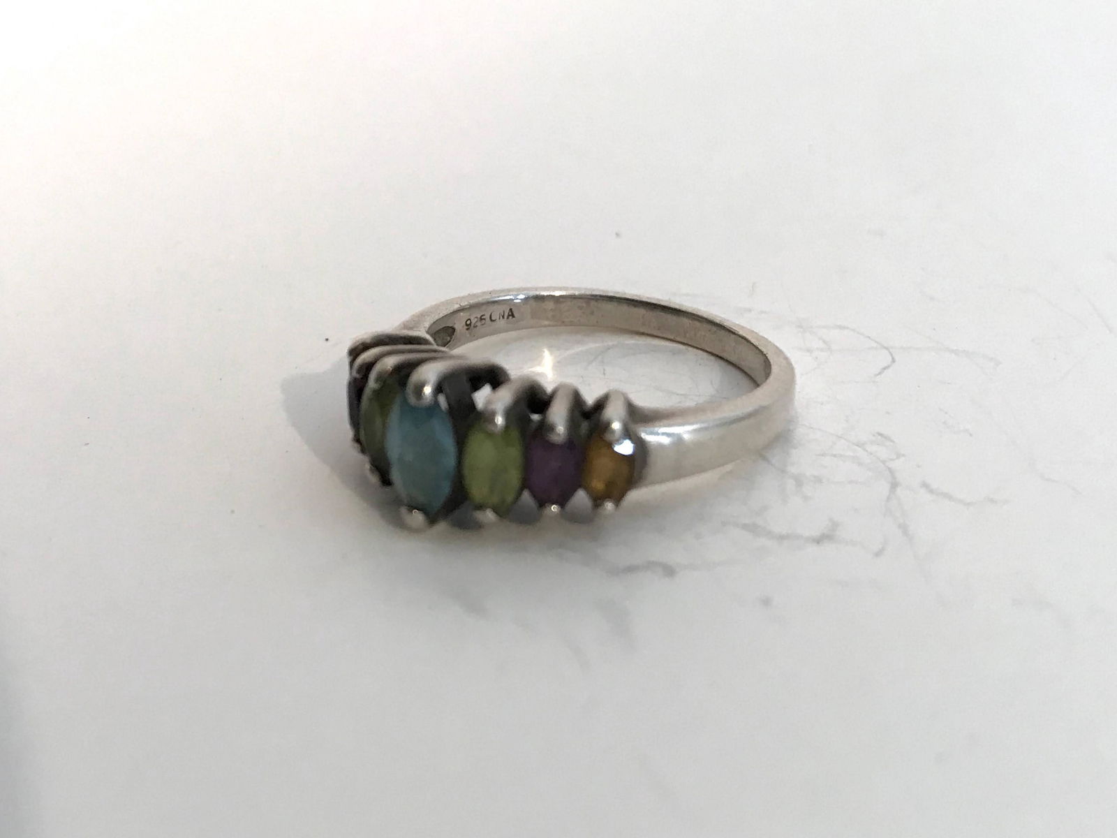 Vintage Sterling Silver Multi Stone Ring 9 (1 of 3)