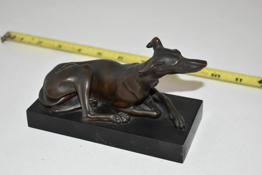 Vintage Bronze Greyhound Sculpture 6 x 3 1/2 in (1 of 5)