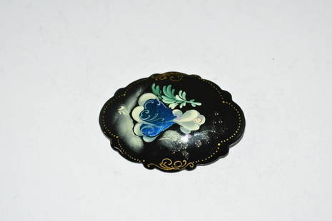 Vintage Hand Painted Signed Brooch 2 1/4 inches: Vintage Hand Painted Signed Brooch 2 1/4 inches Please view all photos as they are part of the description and condition of this Item, Feel free to contact me with questions or picture requests! Used