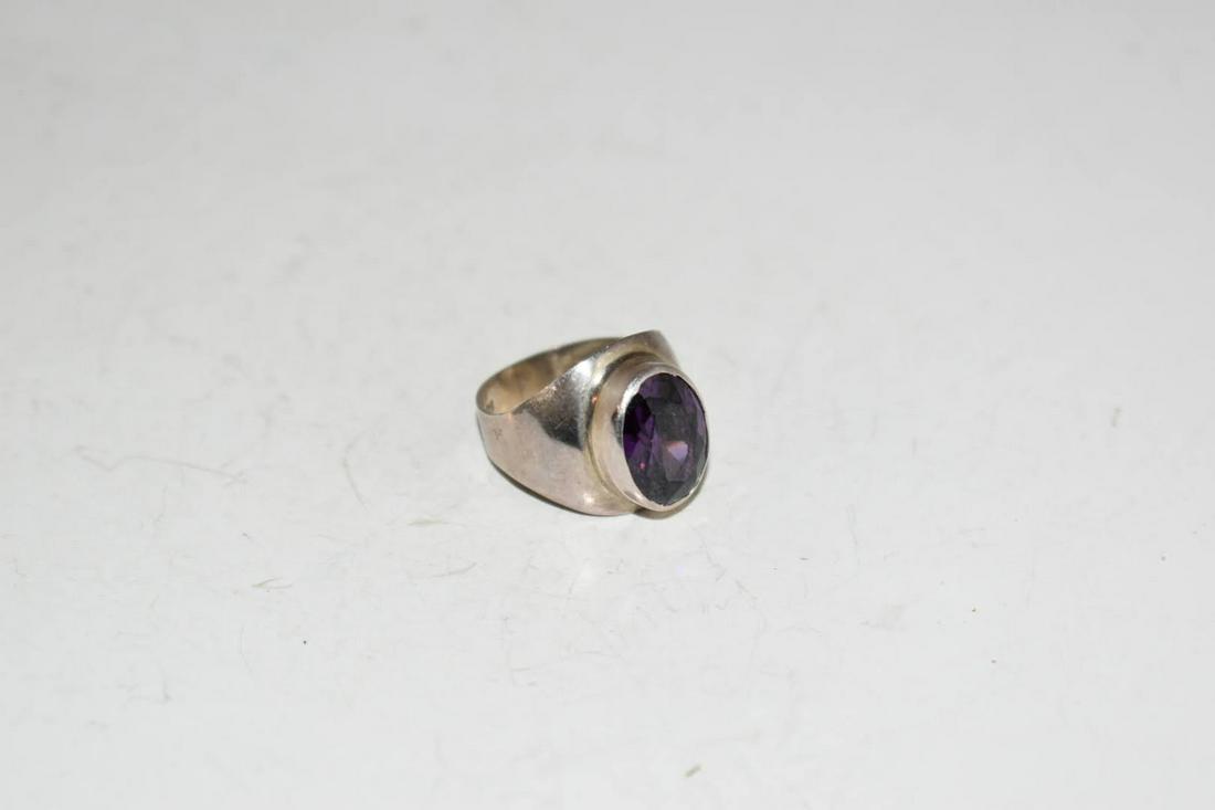 Vintage Sterling Silver 950 Amethyst Ring SZ 8 (1 of 4)