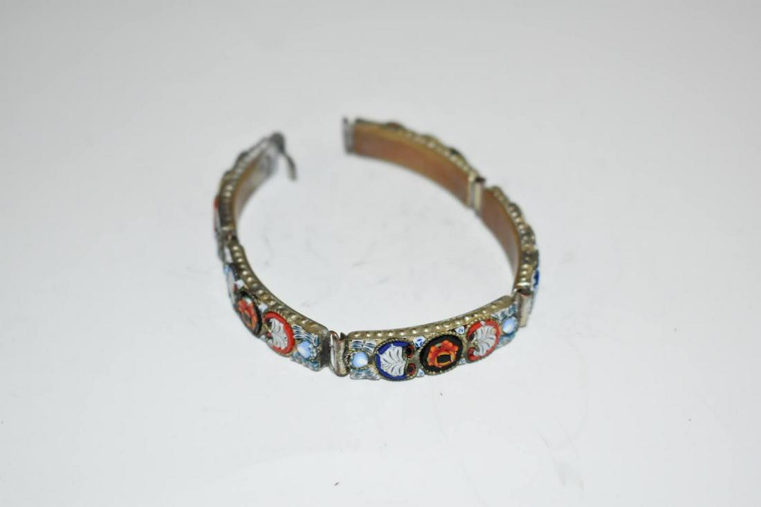 Vintage Micro Mosaic Link Bracelet 5 Panels (1 of 3)