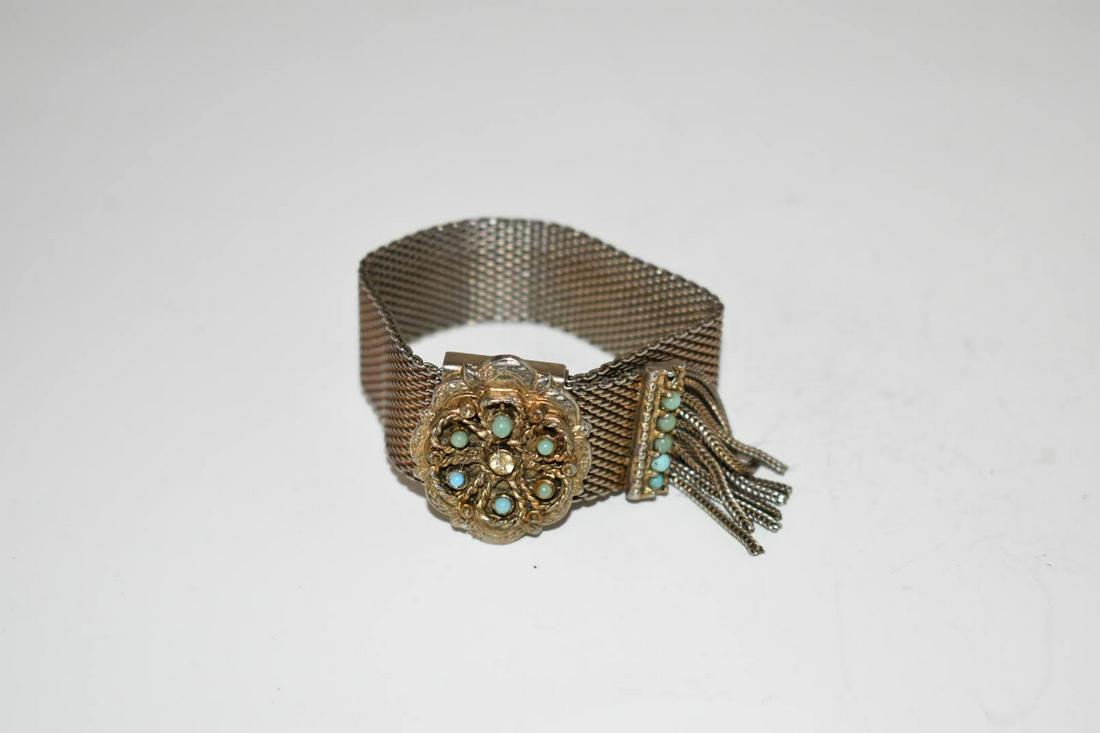 vintage victorian style adjustable buckle sliding mesh: vintage victorian style adjustable buckle sliding mesh BRACELET tassels Please view all photos as they are part of the description and condition of this Item, Feel free to contact me with questions or