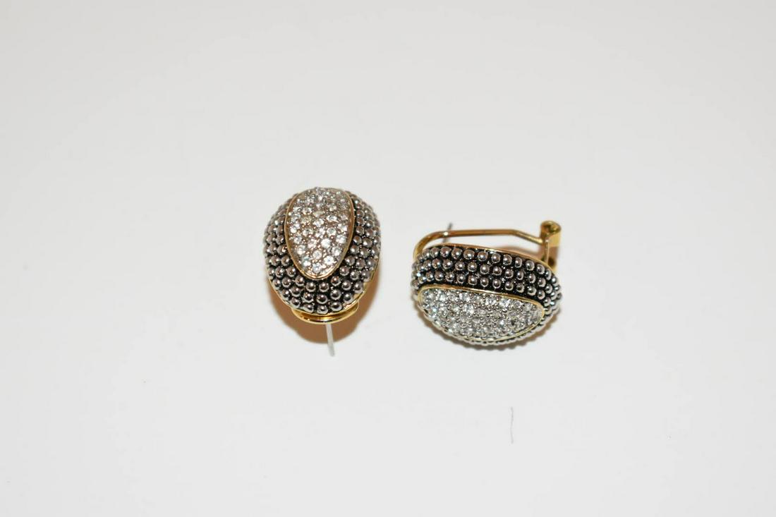Vintage Rhinestone silvertone Earrings (1 of 3)