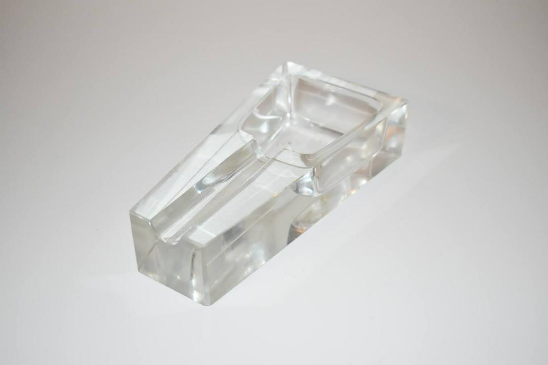 Vintage Crystal Clear Glass Pipe Rest Or Personal Cigar Ashtray Heavy Geometric: Vintage Crystal Clear Glass Pipe Rest Or Personal Cigar Ashtray Heavy Geometric Please view all photos as they are part of the description and condition of this Item, Feel free to contact me with ques